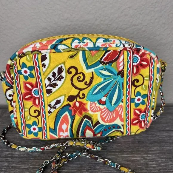 Vera Bradley Provençal Small 7" Crossbody Purse Floral Zip Chain Strap Bag - Picture 2 of 7